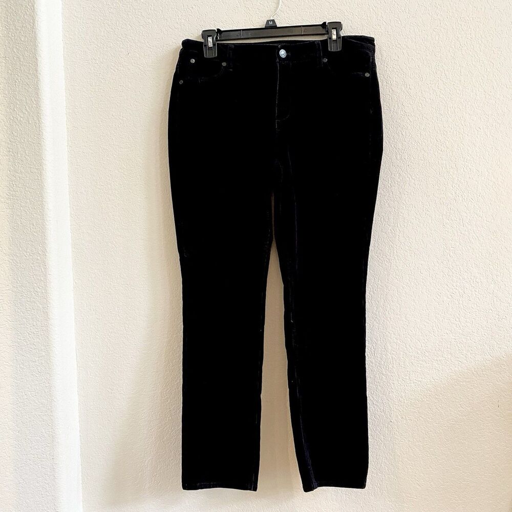 Talbots Flawless Five-pocket Corduroy Pants Sz 10‎ Petites Straight Black